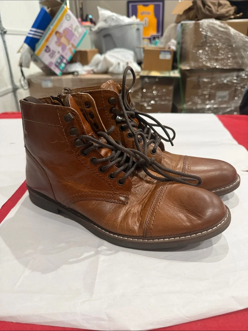Crown Vintage Men's Tan Leather Chukka Lace-Up Boots